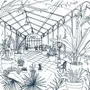 Нарисовать растения в ботаническом саду