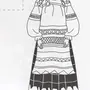 Нарисовать русский народный костюм женский