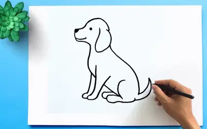 Нарисовать собаку для детей легко