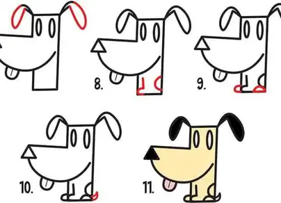 Как нарисовать собачку из цифр