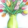 Как Нарисовать Тюльпаны На 8 Марта