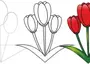 Как Нарисовать Тюльпаны На 8 Марта