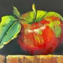 Нарисовать яблоко гуашью