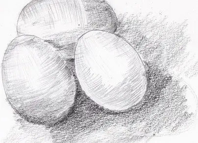 Яйцо рисунок карандашом