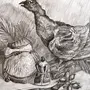 Натюрморт С Чучелом Птицы Рисунок
