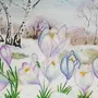Весна подснежники рисунок