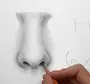 Нос рисунок карандашом легкий