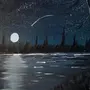 Ночной пейзаж рисунок