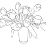 Рисунок цветов в вазе