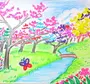 Весенний пейзаж рисунок для детей
