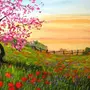 Весенний пейзаж рисунок красками