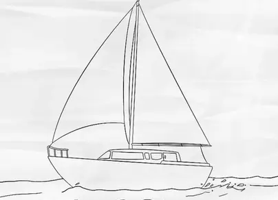 Лодка с парусом рисунок