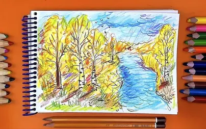 Осень рисунок карандашом