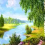 Рисунок русский пейзаж