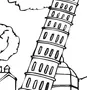 Пизанская башня рисунок карандашом