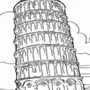Пизанская башня рисунок