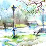 Весенний парк рисунок