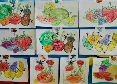 Рисунки овощей и фруктов для детей