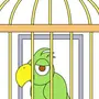 Попугай В Клетке Рисунок