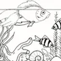 Аквариум с рыбками рисунок