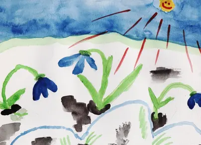 Весенний рисунок в детский сад