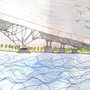 Река волга рисунок карандашом
