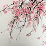 Сакура рисунок акварелью