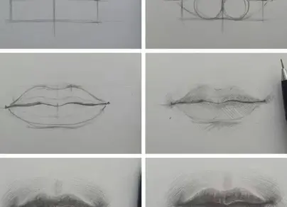 Нарисовать губы карандашом поэтапно