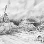 Курская битва рисунок карандашом