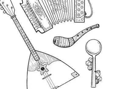Рисунки музыкальных инструментов для детей