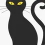 Черный котик рисунок