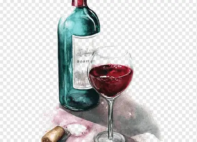 Бутылка вина рисунок