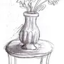 Рисунок ваза на столе