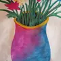 Ваза с цветами рисунок красками