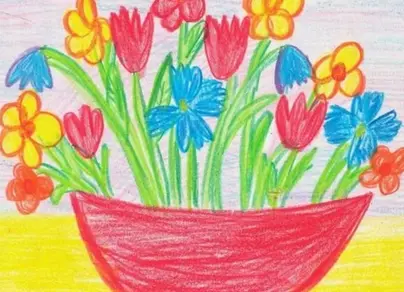 Весенний букет рисунок для детей