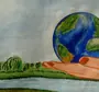 Рисунок зеленая планета