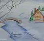 Зимний Пейзаж Рисунок Легкий