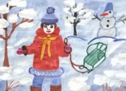 Рисунок зима для детей