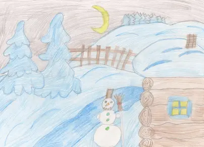 Рисунок зимушка зима