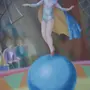 Рисунок девочка на шаре