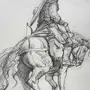 Рыцарь на коне рисунок