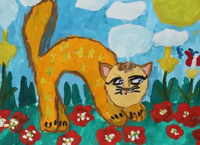 Рисунок к стихотворению котенок