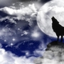 Волк воет на луну рисунок