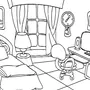 Рисунок комнаты с мебелью для английского