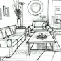 Рисунок комнаты с мебелью