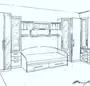 Рисунок комнаты с мебелью