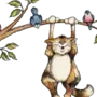 Рисунок кот на дереве