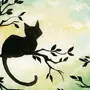 Рисунок кот на дереве