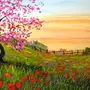 Рисунок красками весна