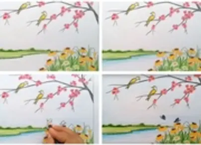 Рисунок красками для детей весна